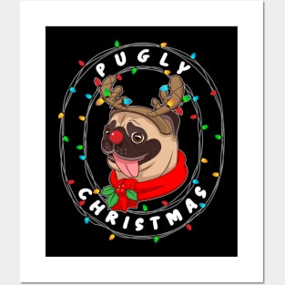 Funny Cute Pug Cool Pugly Christmas Costume Gift Posters and Art